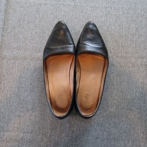 J.Jill Black Leather Pointy Flat